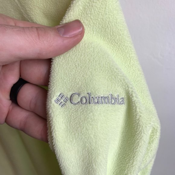 Columbia Neon Yellow Fleece Quarter Zip Long Sleeve Pullover - Picture 5 of 7